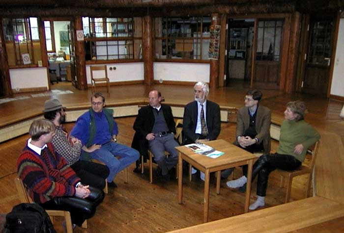 Bundestagsabgeordneter Winfried Hermann mit Mitgliedern der Arbeitsgruppe Öffentlichkeitsarbeit